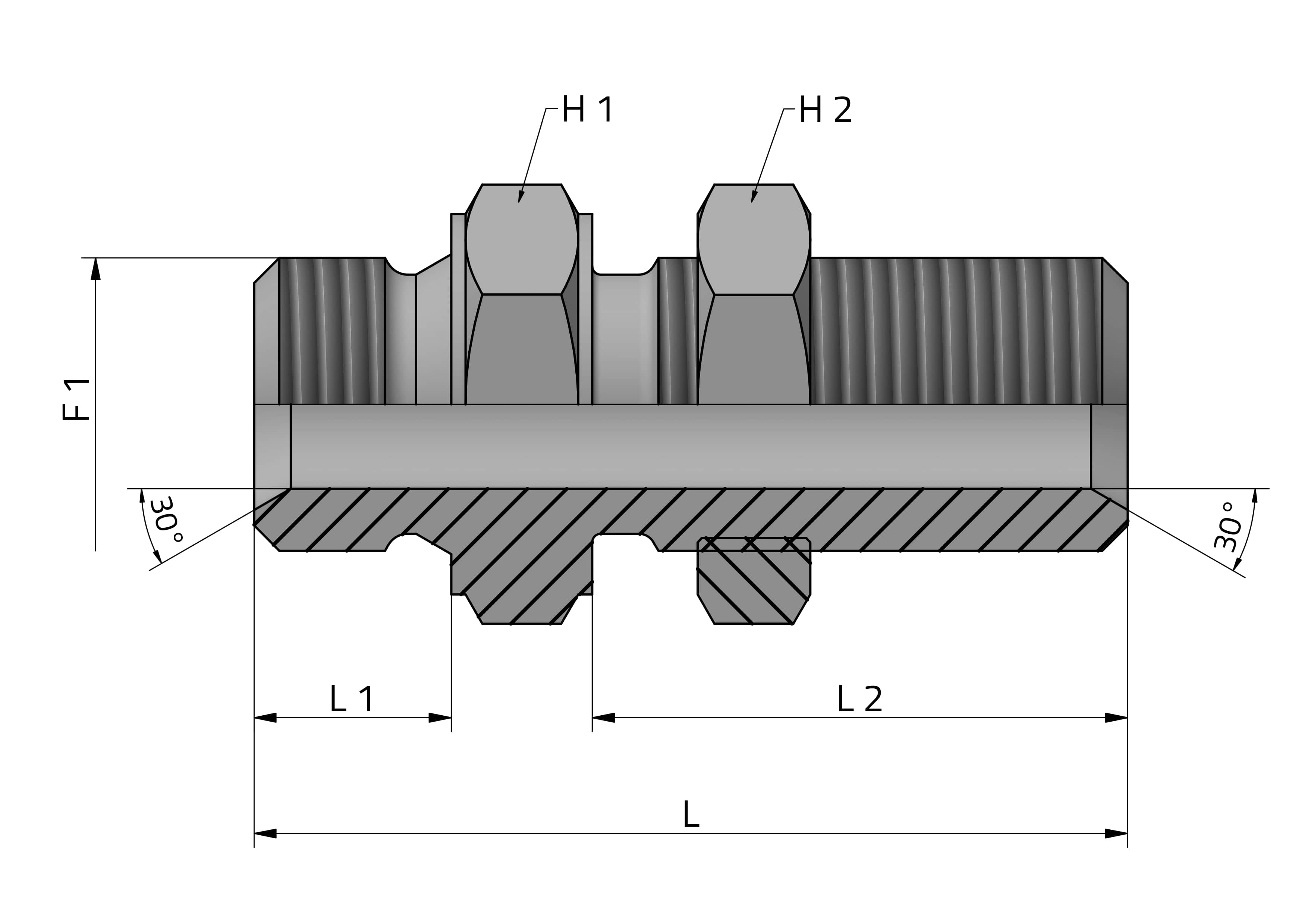 STRAIGHT BULKHEAD ADAPTER BSPP