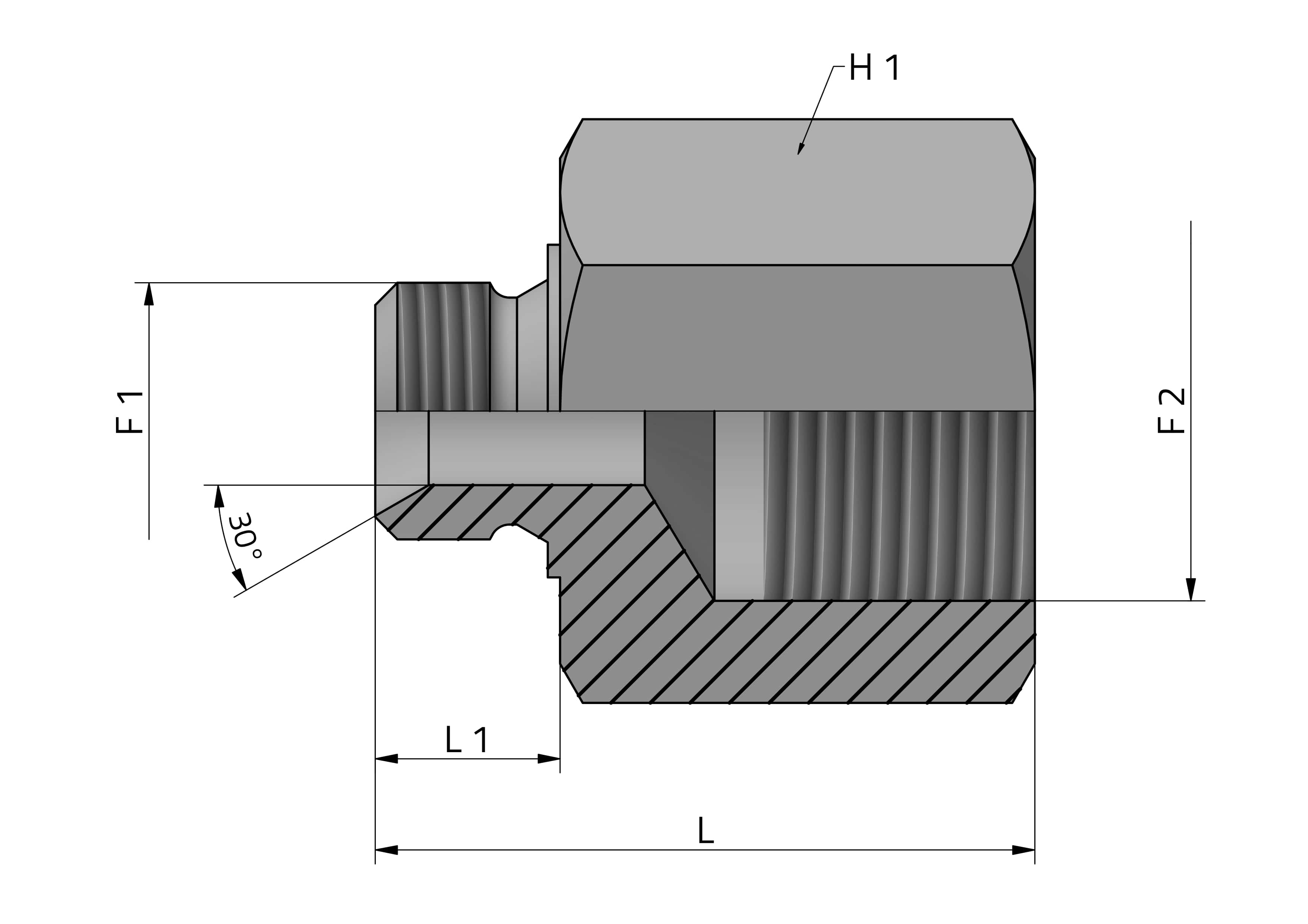REDUCING ADAPTER MALE BSPP - Female BSPP