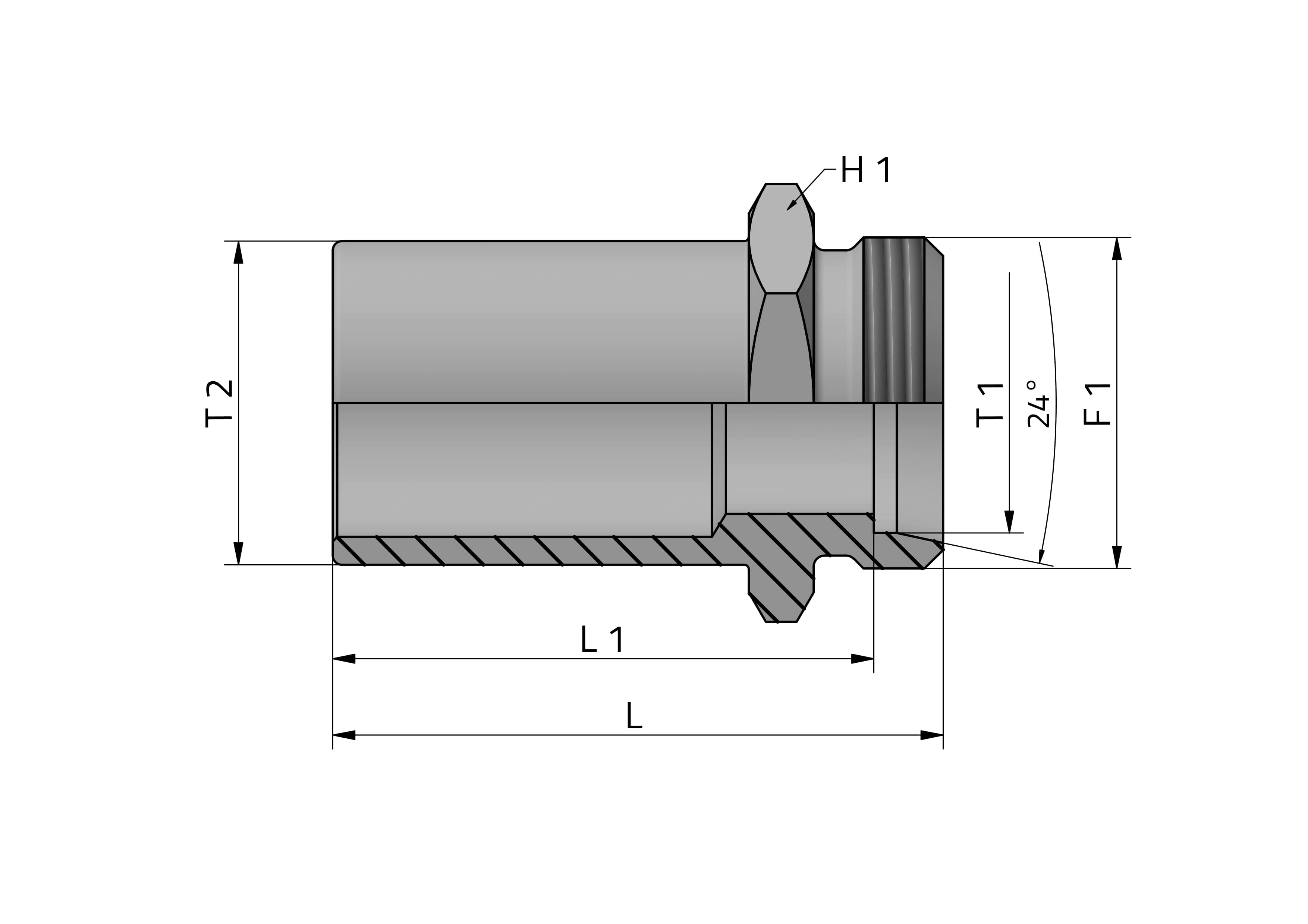 DIN MALE-DIN STANDPIPE TUBE REDUCER