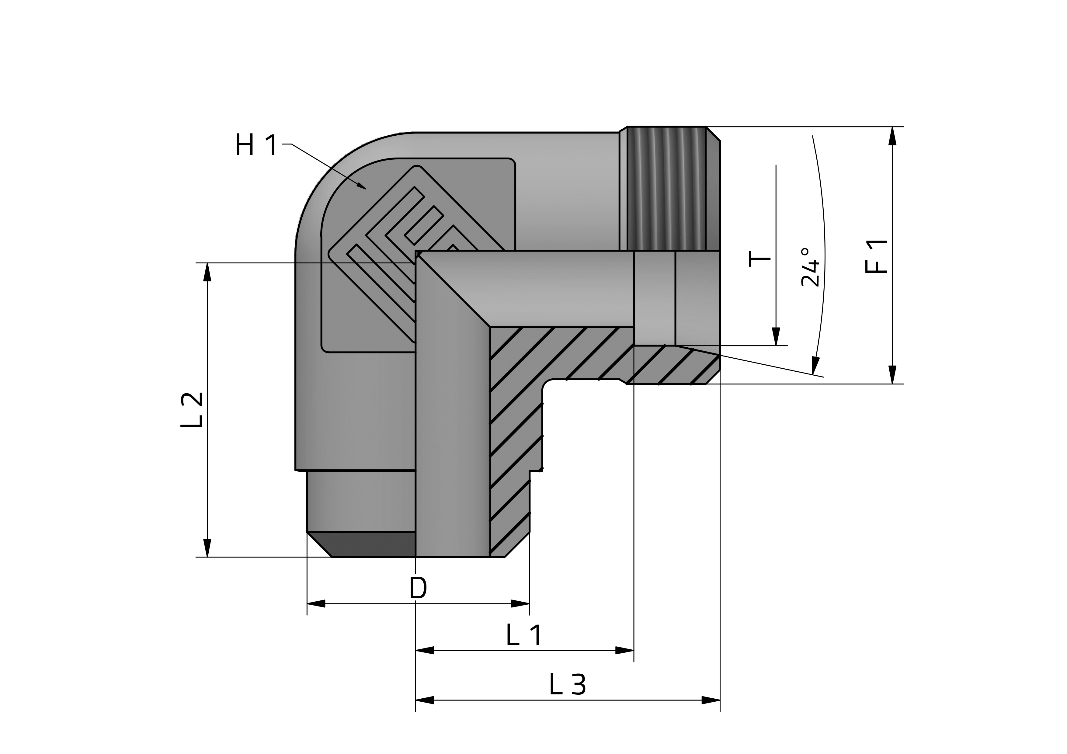 DIN MALE WELDING ELBOW