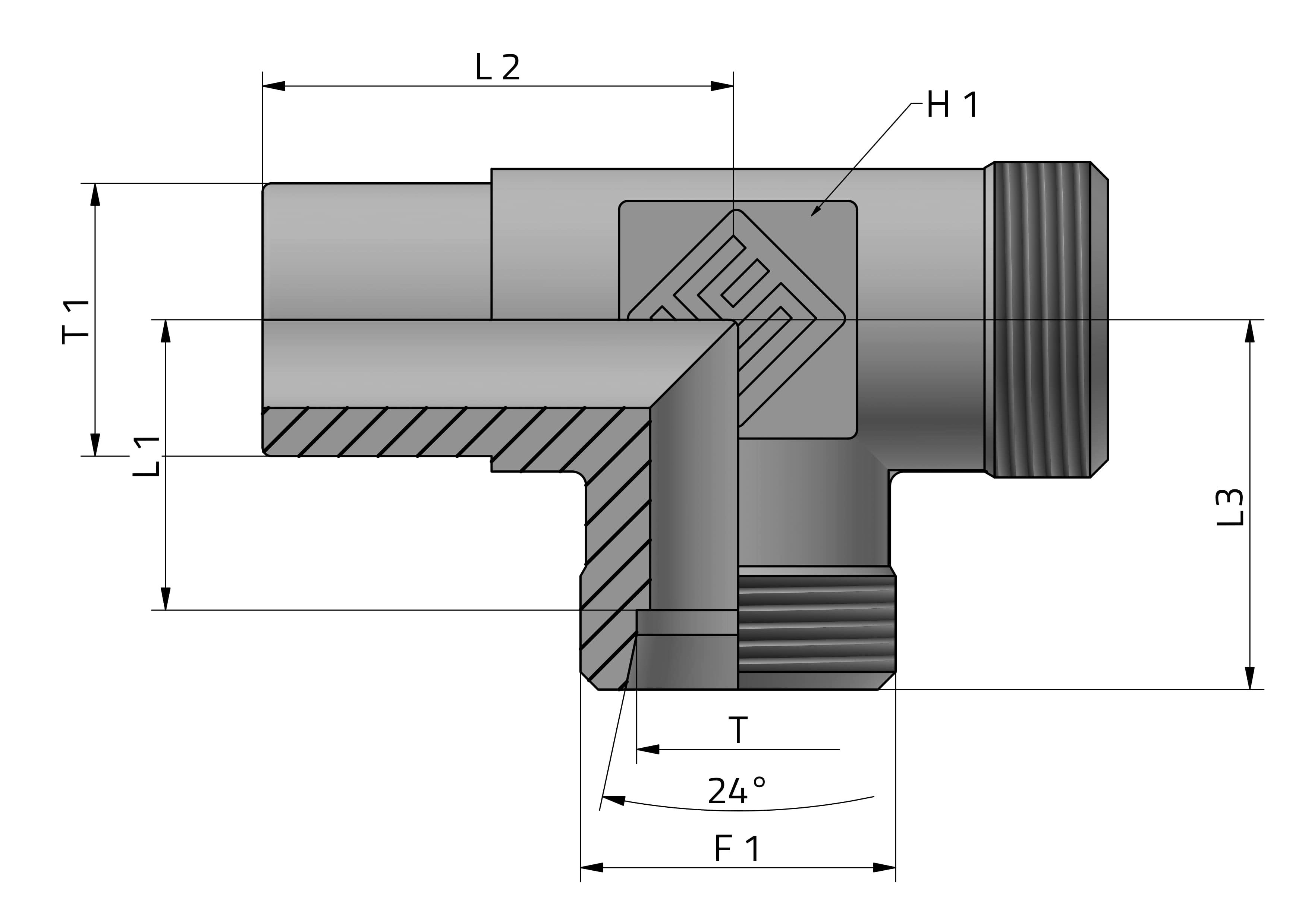 T ADAPTER DIN STANDPIPE/DIN MALE/DIN MALE