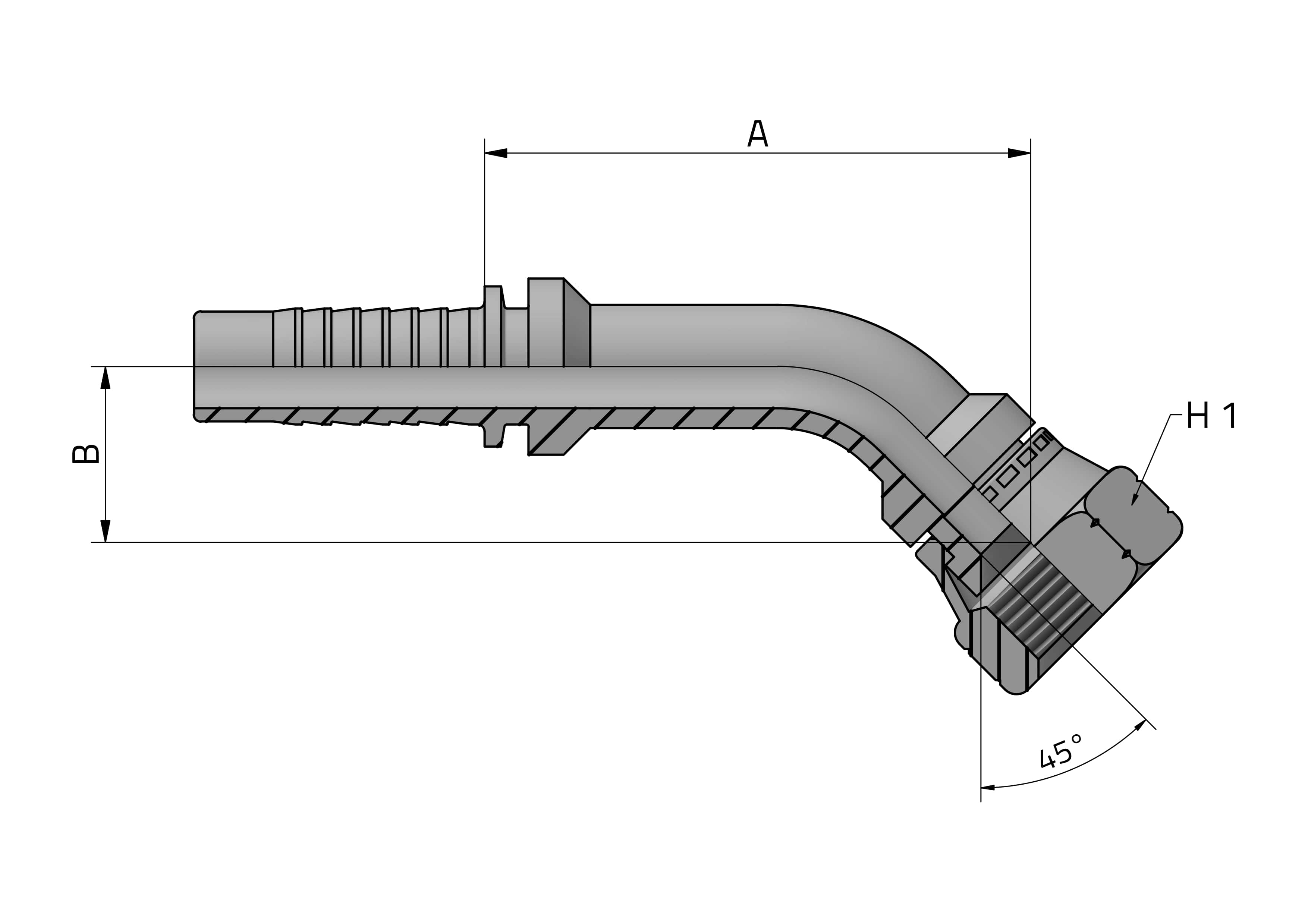 SAE 45° FEMALE - 45° ELBOW