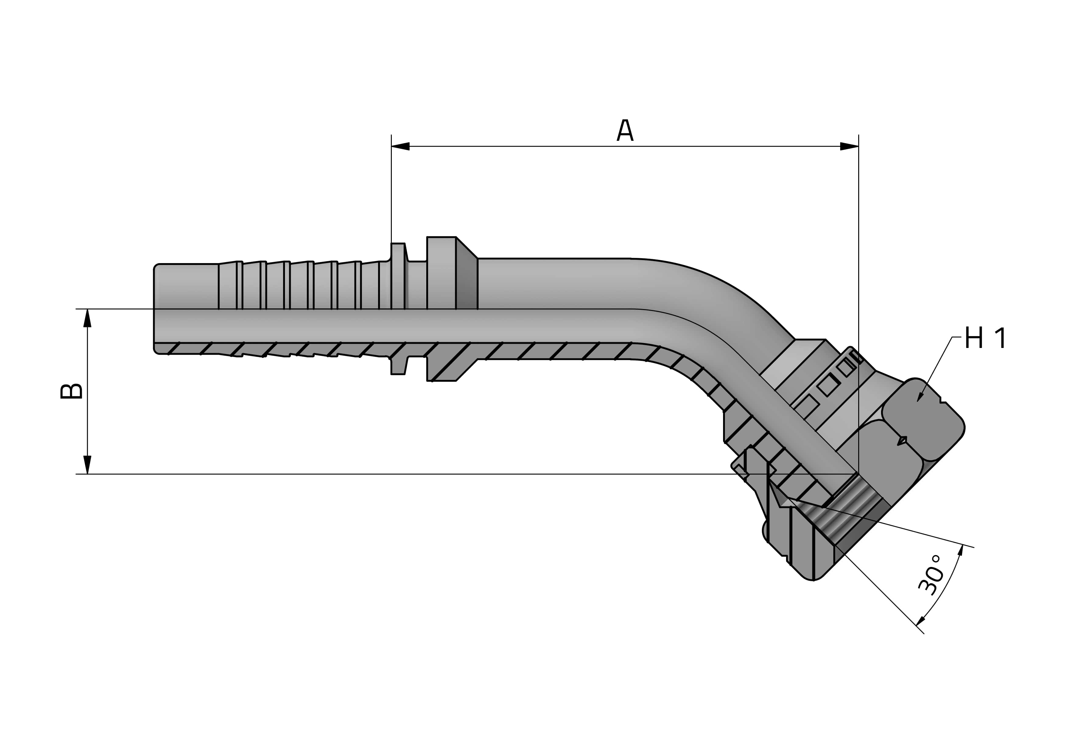 METRIC FEMALE - 45° ELBOW
